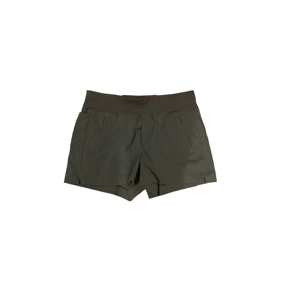 Athleta Trekkie North Shorts Black Zipper Pockets Hiking Trail Walking size 12